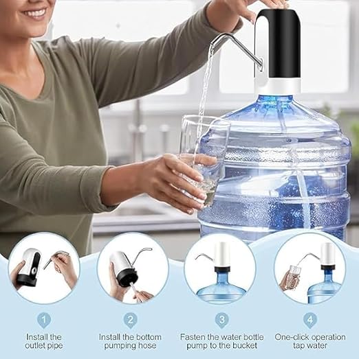 Electric Water & Oil Dispenser Pump for 20 Litre Bottle | USB Rechargeable Automatic Water Can Dispenser Pump