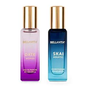 BellaVita Mini Perfume Combo – Fresh & Skai Fragrances for All 40 ML (Pack of 2 Items 20ML Each)